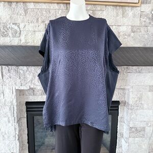 Roseanna Paris Navy Silk Fringe Tunic Top Made in France Size S